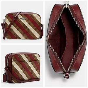 Coach Signature Candy Cane Stripe Camera Bag In Like New Condition